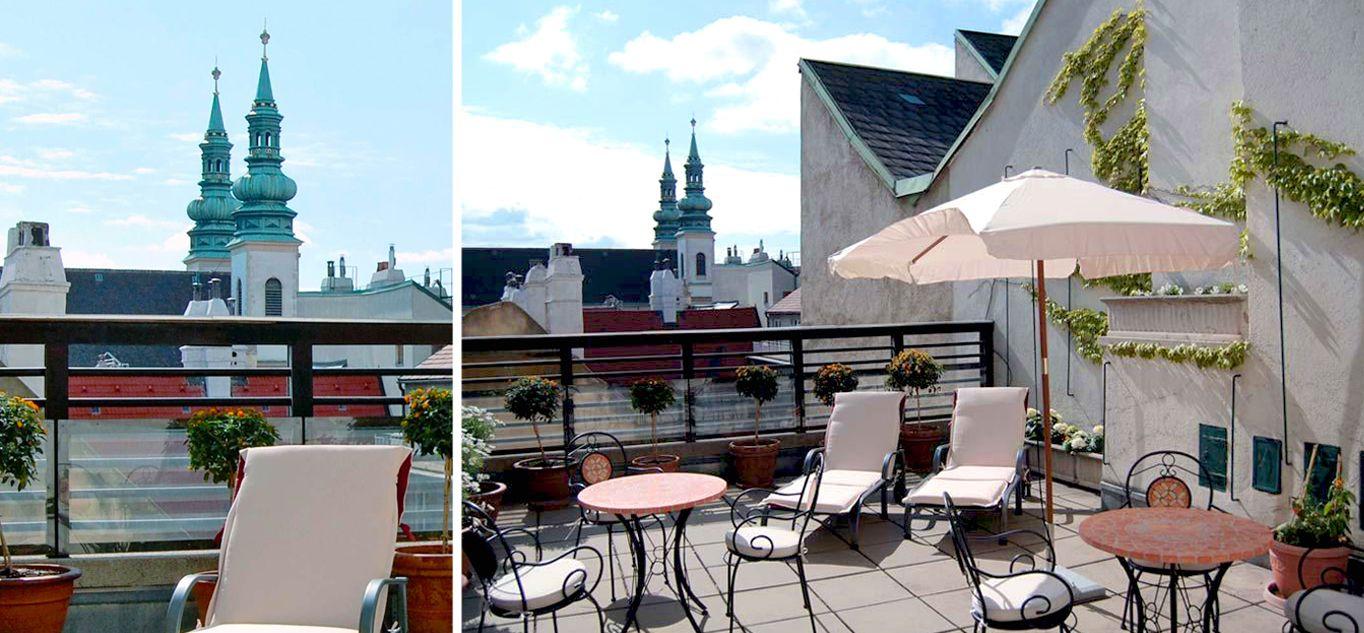 Dachterrasse beim Hotel Kärntnerhof in Wien